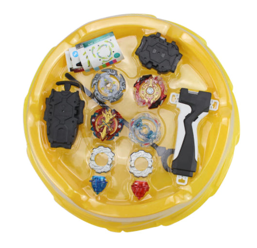 Coffret 4 Toupies Beyblade Burst  , 2 Disques , 2 Pointes Et Arène, Lanceurs, Grip